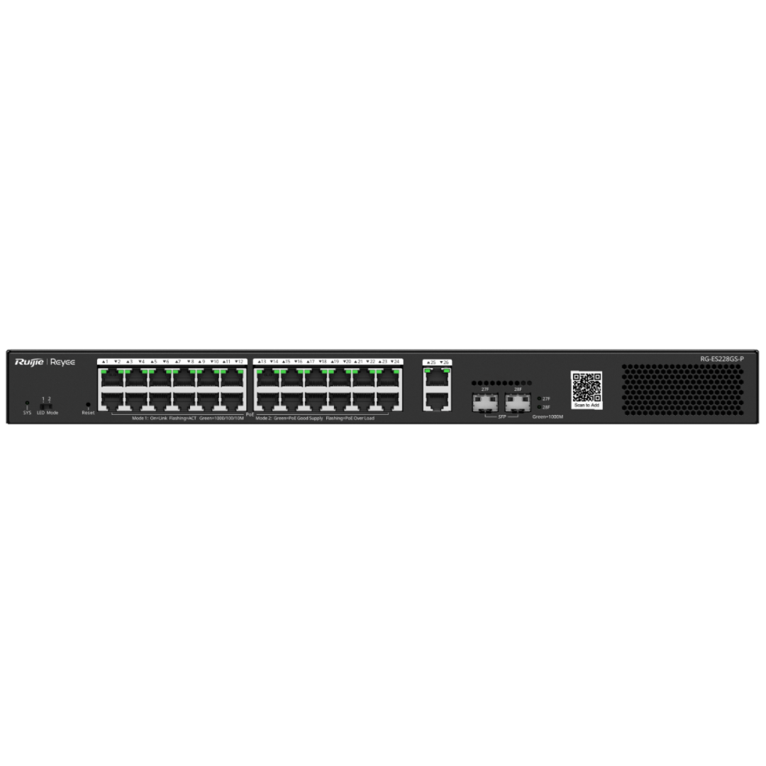 RG-ES228GS-P 28-Port Gigabit Smart Cloud Managed PoE Switch