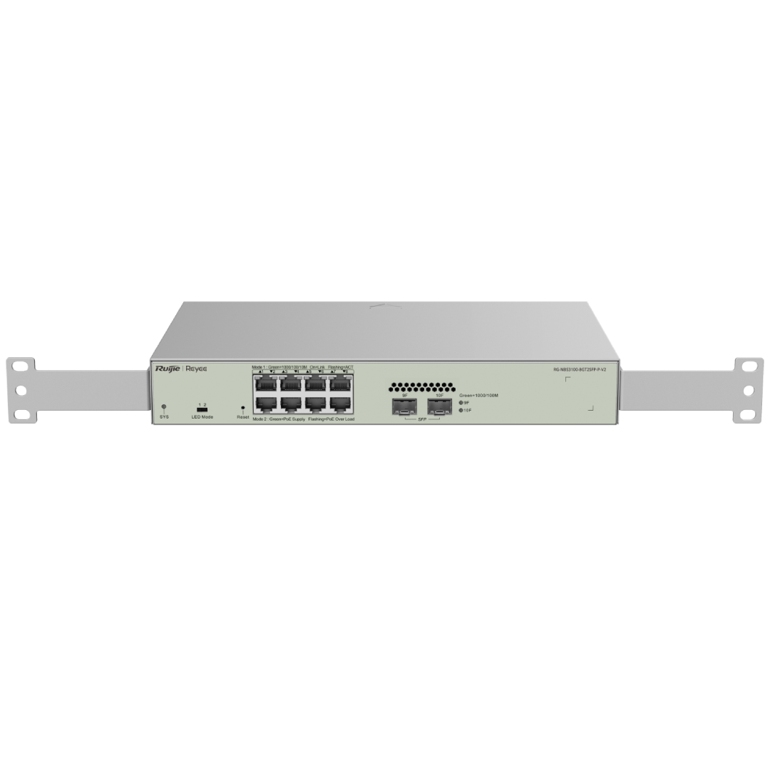 RG-NBS3100-8GT2SFP-P-V2, 10-Port Gigabit Layer 2 Cloud Managed PoE Switch