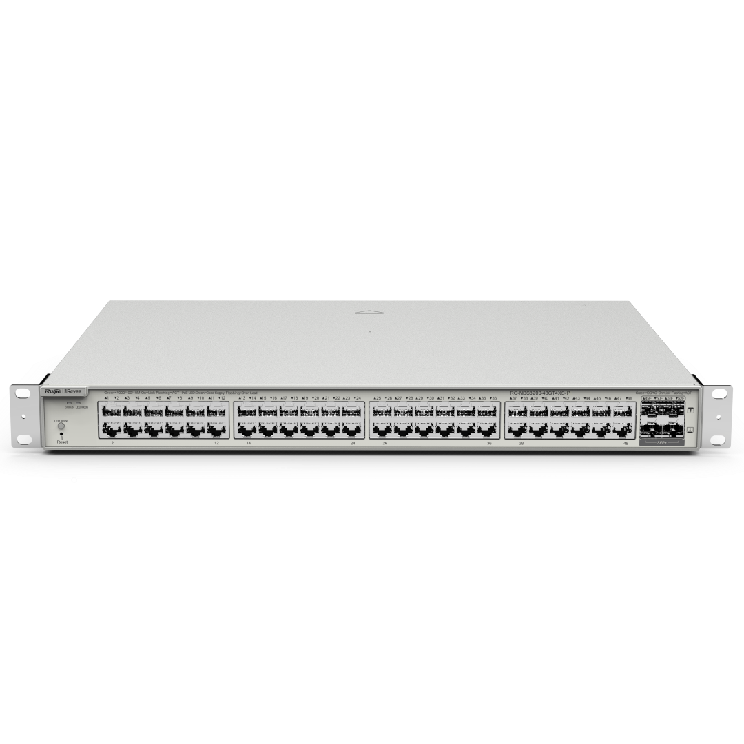 RG-NBS3200-48GT4XS-P, 48-Port Gigabit Layer 2+ Cloud Managed PoE Switch, 4 * 10G Uplink